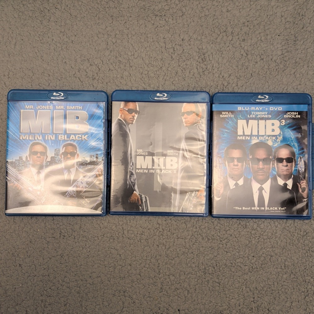 MIB Men in Black Trilogy 1 2 3 Blu-ray Set Will Smith Tommy Lee Jones Action